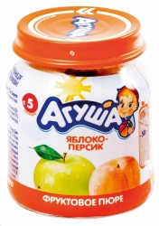 Пюре Агуша яблоко персик без сахара с 5 мес 115 г