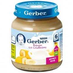 Пюре Gerber банан сливки с 6 мес 125 г