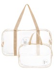 Набор, Roxy-Kids (Рокси кидс) 2 шт арт. RKB-004 сумки в роддом прозрачные бежевые